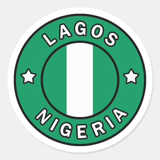 Lagos Nigeria Runder Aufkleber (Vorderseite)