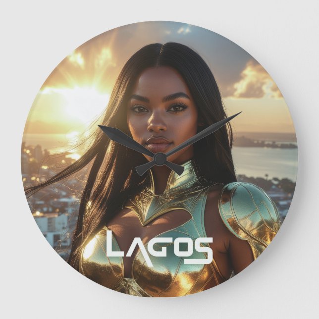 LAGOS - NIGERIA - SUPERHERO GROßE WANDUHR (Vorderseite)