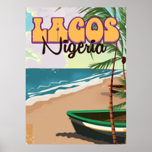 Lagos, Nigeria Vintage-Reiseplakat Poster
