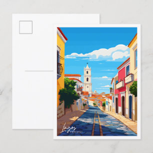 Lagos Portugal Vintage-Reiseillustration Postkarte