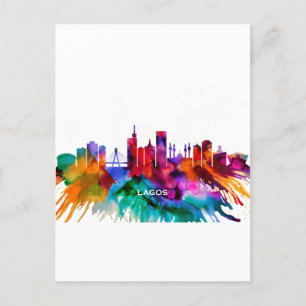 Lagos Skyline Einladungspostkarte