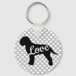 Lagotto Liebe zurück und weiß mit Herz Schlüsselanhänger