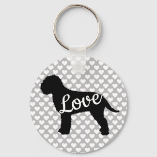 Lagotto Liebe zurück und weiß mit Herz Schlüsselanhänger