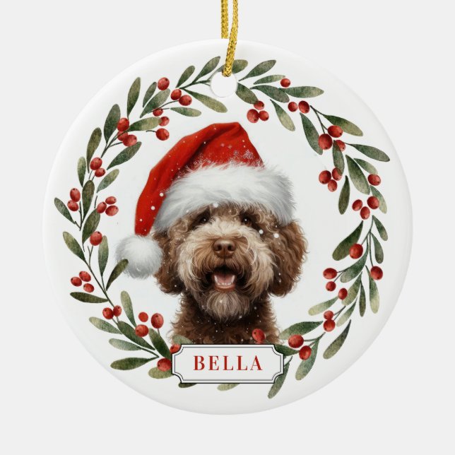 Lagotto Romagnolo Dog Ceramic Circle Ornament (Vorne)