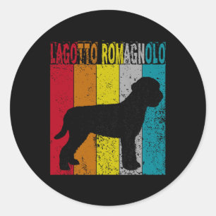 Lagotto Romagnolo Dog Vintag Retro Style Men Wome Runder Aufkleber