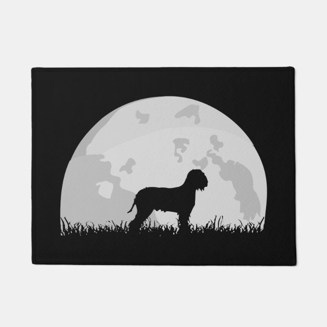 Lagotto Romagnolo Dog Vollmond Silhouette Fußmatte (Vorderseite)