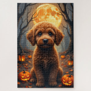 Lagotto Romagnolo Grusel Halloween-Porträt Kunst