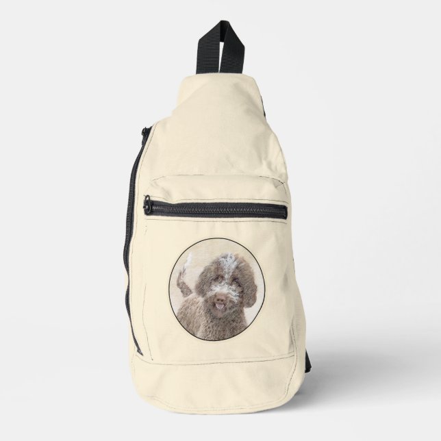 Lagotto Romagnolo Malerei Niedlich Original Hunde  Crossbody Bag (Vorderseite)