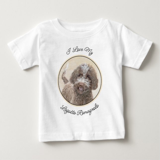 Lagotto Romagnolo Malerei - Niedliche Original Dog Baby T-shirt (Vorderseite)