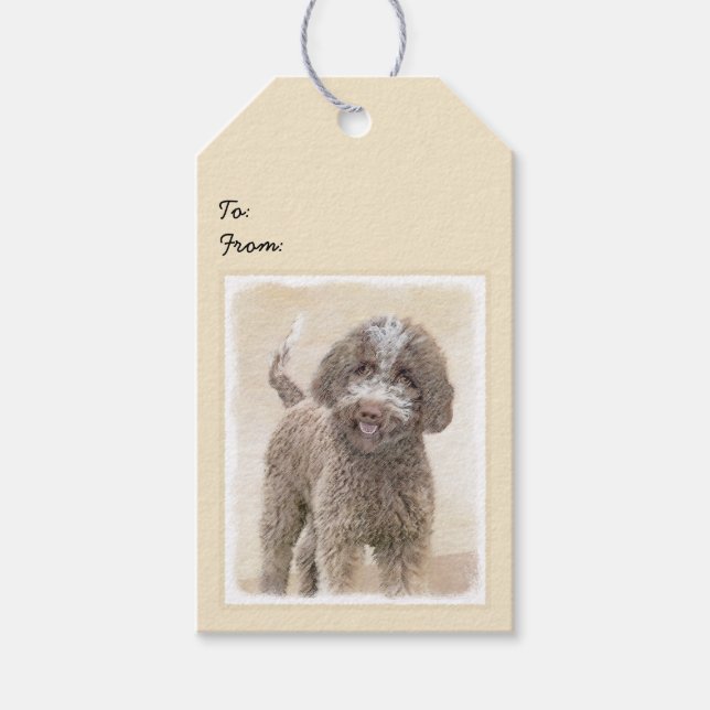 Lagotto Romagnolo Malerei - Niedliche Original Dog Geschenkanhänger (Vorderseite)