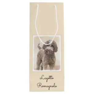 Lagotto Romagnolo Malerei - Niedliche Original Dog Geschenktüte Für Weinflaschen