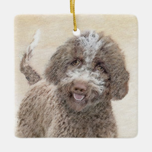 Lagotto Romagnolo Malerei - Niedliche Original Dog Keramikornament