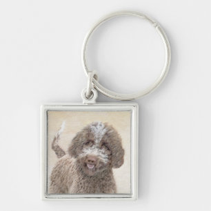Lagotto Romagnolo Malerei - Niedliche Original Dog Schlüsselanhänger