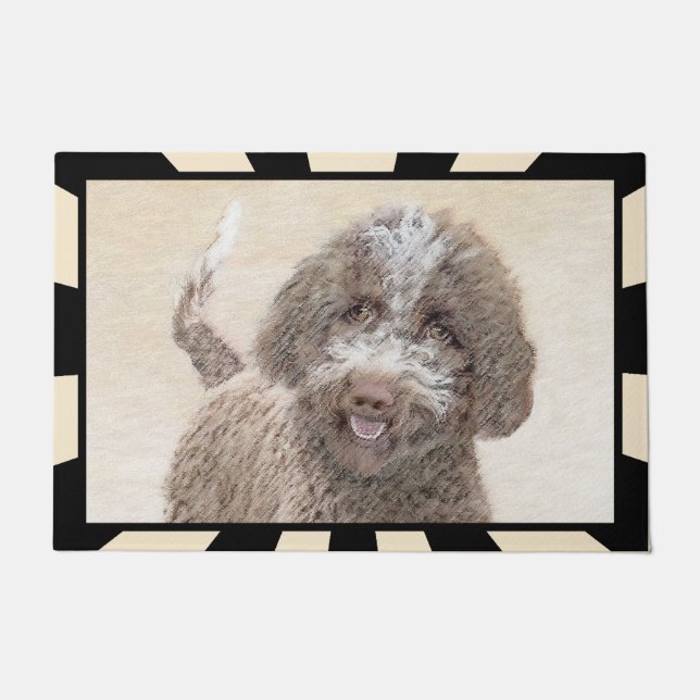 Lagotto Romagnolo Malerei - Niedliches Original Hu Fußmatte (Vorderseite)