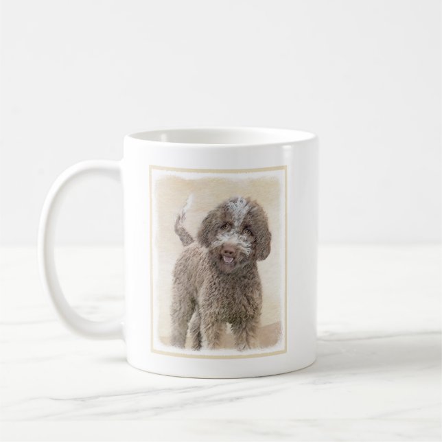 Lagotto Romagnolo Malerei - Niedliches Original Hu Kaffeetasse (Links)
