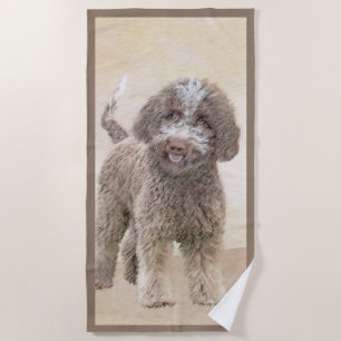 Lagotto Romagnolo Malerei - Niedliches Original Hu Strandtuch