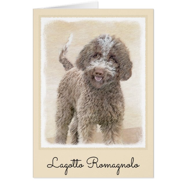Lagotto Romagnolo Peinture - Cute Original Chien A (Devant)