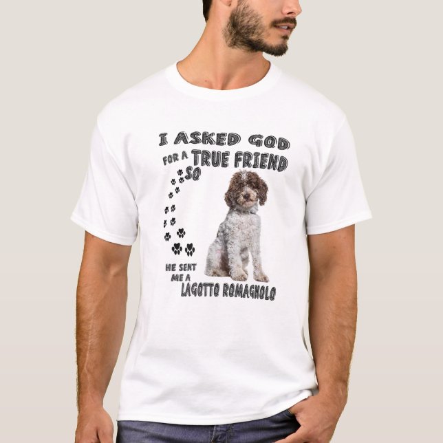 Lagotto Romagnolo Sprichwort Mama Vater Print, Ita T-Shirt (Vorderseite)