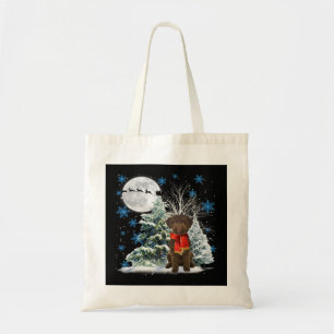 Lagotto Romagnolo Under Moonlight Snow Christmas P Tragetasche