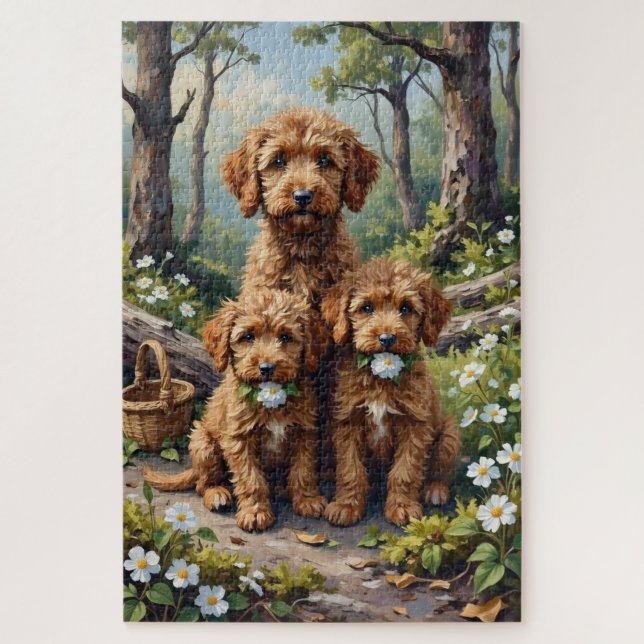 Lagotto Romagnolo Waldblüten Kunst (Vertikal)