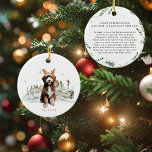 Lagotto Romagnolo Watercolor Dog | Monogramm Keramik Ornament<br><div class="desc">Feiern Sie die Urlaubssaison mit diesem wunderschön handgearbeiteten Dekor der Keramik Lagotto Romagnolo, das eine bezaubernde Aquarellillustrierung dieser bezaubernden, geschmeidigen Rasse bietet. Dieses festliche Ornament ist perfekt für Hundefreunde geeignet und vereint den Lagotto Romagnolo mit Rentieren in einer schneebedeckten Winterlandschaft. Personalisieren Sie es mit dem Namen Ihres Haustieres oder einem...</div>