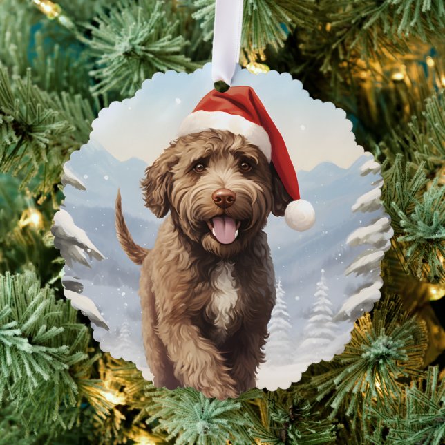 Lagotto Romagnolo Weihnachten Ornament Karte (Insitu (Baum))
