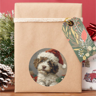 Lagotto Romagnolo Weihnachten Runder Aufkleber