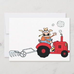 L'Agriculteur Sur Une Invitation De Tracteur