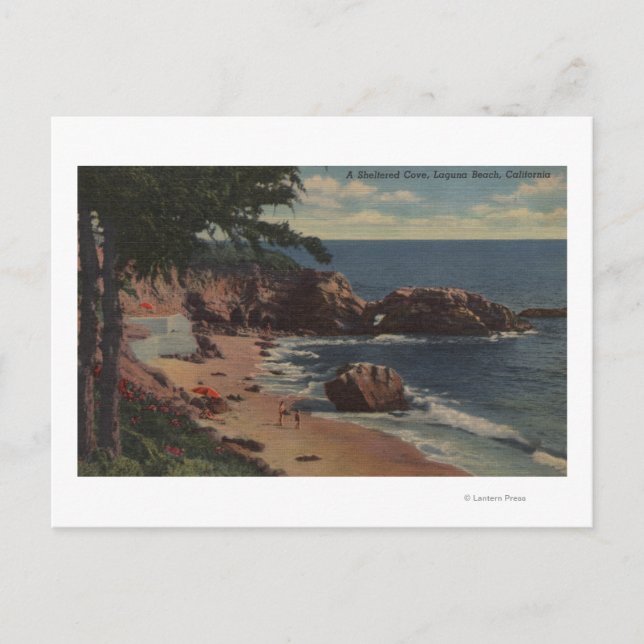 Laguna Beach, CA - Geschützte Cove an der Küste Postkarte (Vorderseite)