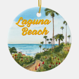 Laguna Beach California Schmuckstück – Küstenkunst Keramik Ornament