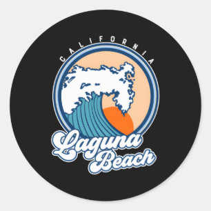 Laguna Beach California Surf Wave Runder Aufkleber