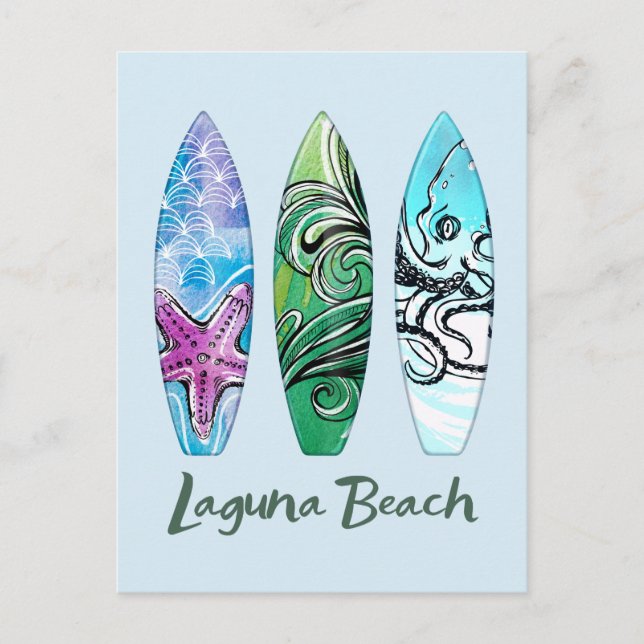 Laguna Beach California Surfboards Postkarte (Vorderseite)