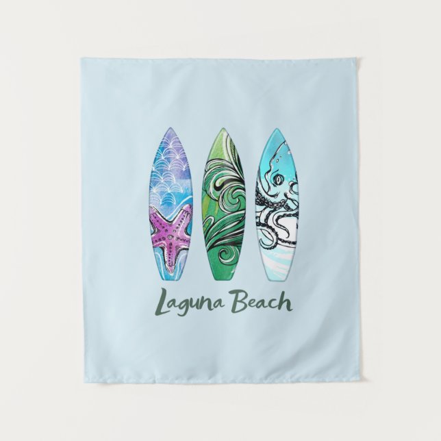 Laguna Beach California Surfboards Wandteppich (Vorderseite)