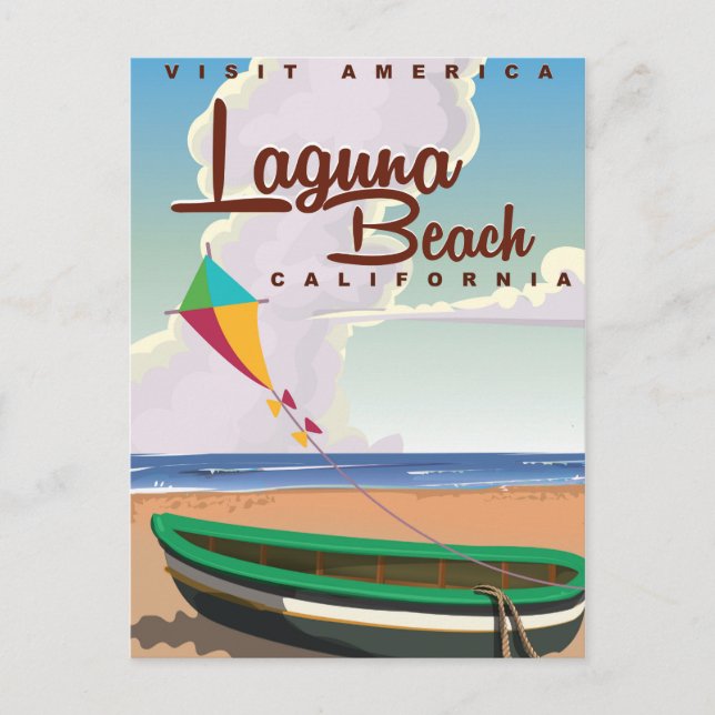 Laguna Beach California Vintage Travel Poster Postkarte (Vorderseite)