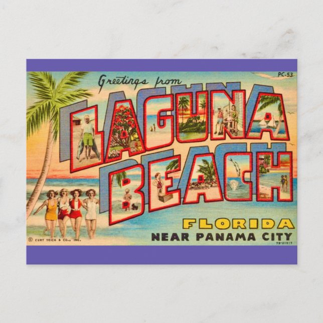 Laguna Beach FL Vintage Postcard Postkarte (Vorderseite)