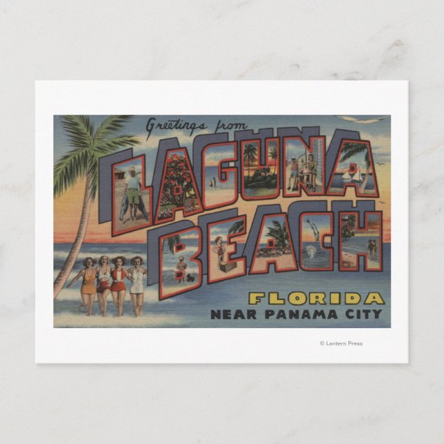 Laguna Beach, Florida - Große Briefmarkenszenen Postkarte (Vorderseite)