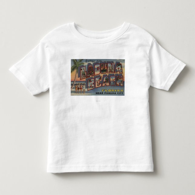 Laguna Beach, Florida - große Buchstabe-Szenen Kleinkind T-shirt (Vorderseite)