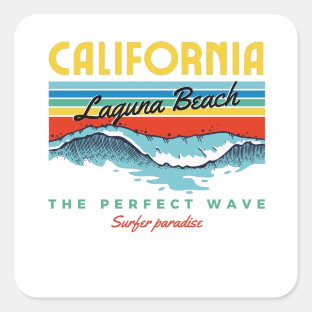 Laguna Beach Quadratischer Aufkleber (Vorderseite)