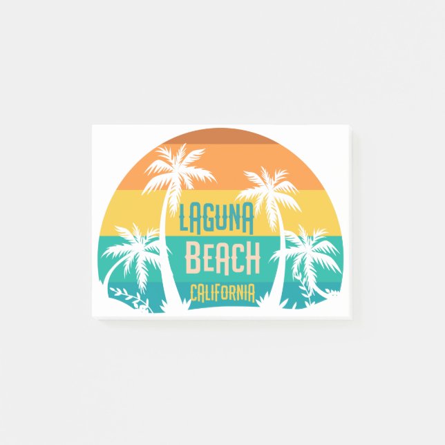 Laguna Beach Retro Post-it Klebezettel (Vorderseite)