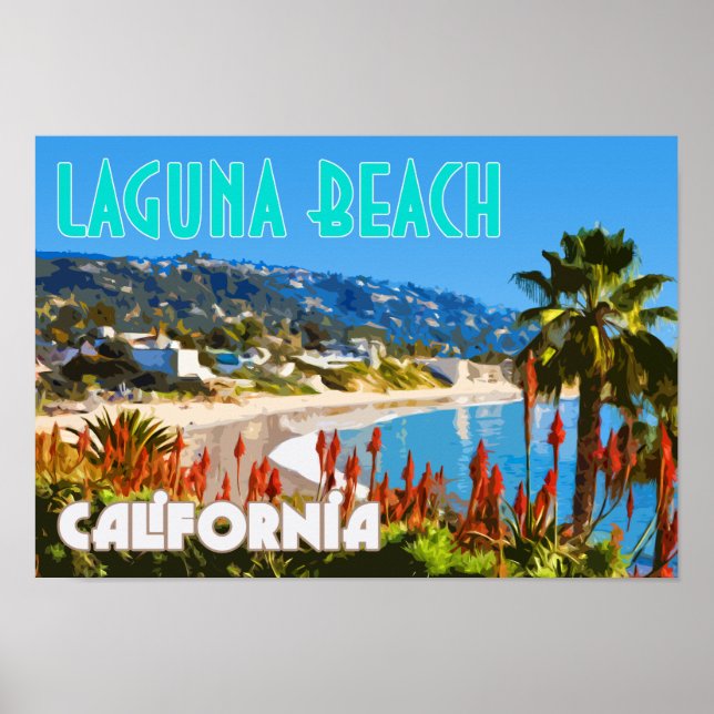 Laguna Beach Vintage Reiseposter Poster (Vorne)