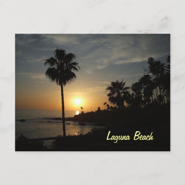 Laguna Beachsonnenuntergangpostkarte Postkarte (Vorderseite)