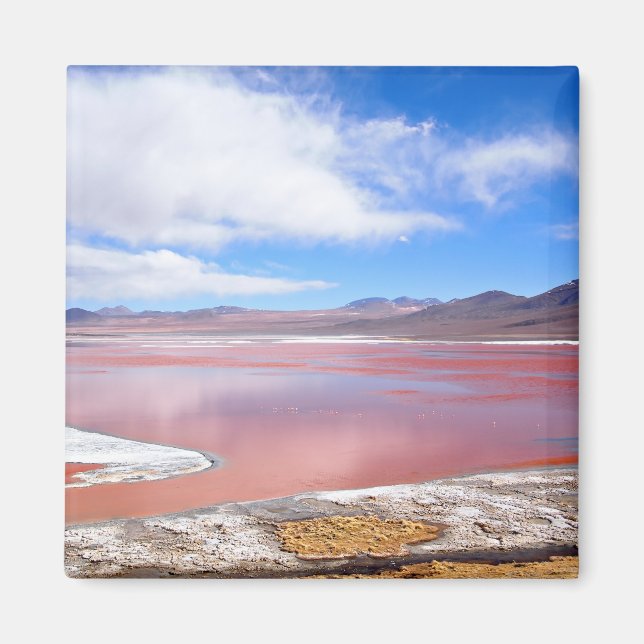 Laguna Colorada en Bolivie aimant carré (Devant)