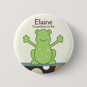 Laguna-Frosch Namensschild-Babyparty-Knopf Button