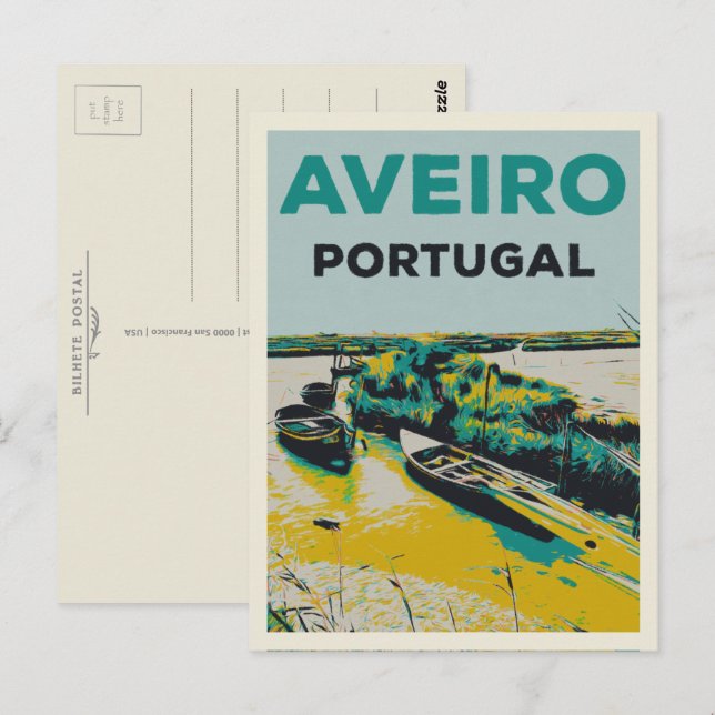 Lagune Aveiro Abbildung Portugal Postkarte (Vorne/Hinten)