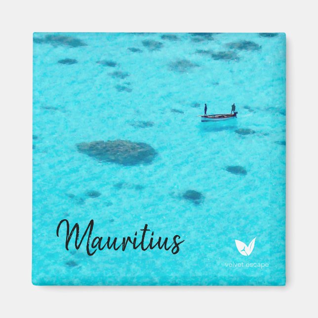 Lagune Mauritius - Kühlschrankmagnet von Velvet Es (Vorne)