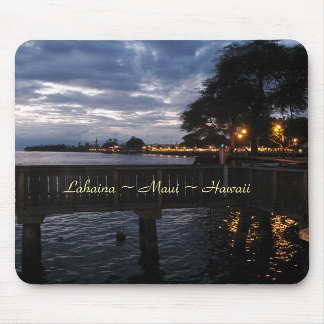 Lahaina City Lights - Sonnenuntergang Mousepad (Vorne)