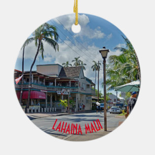 Lahaina Hawaii Ornement Panoramique de Noël