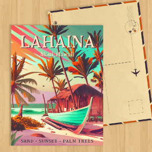 Lahaina Maui Hawaii 60er Postkarte