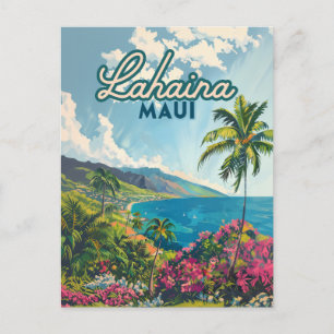 Lahaina Maui Hawaii Beach Coast Retro Postkarte