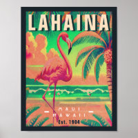 Lahaina Maui Hawaii Retro Flamingo Souvenir 1950s